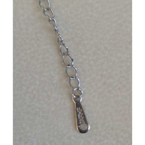 Floating Heart 18k Plated White Gold Made with Swarovski Crystals Charm Necklace - Picture 6 of 7